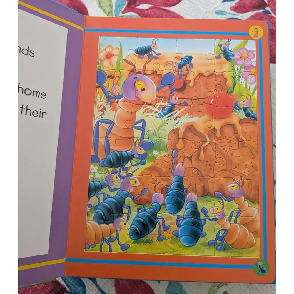 Set of 3 Children’s Puzzle Books – Sea Animals, Bugs & Zoo – Interactive Jigsaw